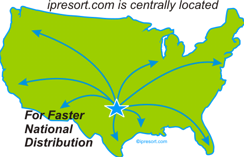 Centrally located Dallas Mailing Service Map