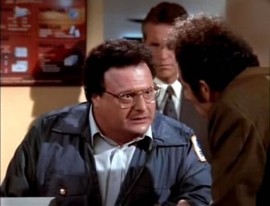 Newman of Seinfeld in postal uniform